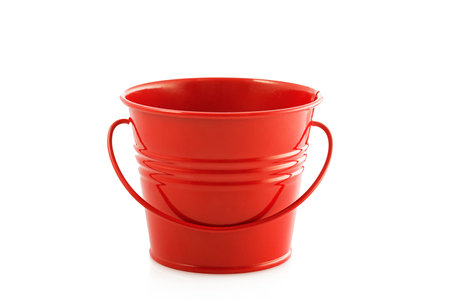 Red Flower pot for decoration isolated on white backgroundの写真素材