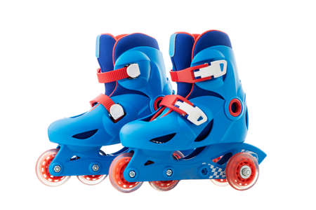 Roller skates isolated on white backgroundの写真素材