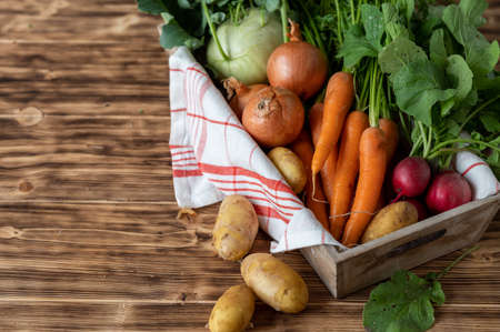 Box of fresh vegetables 1の写真素材