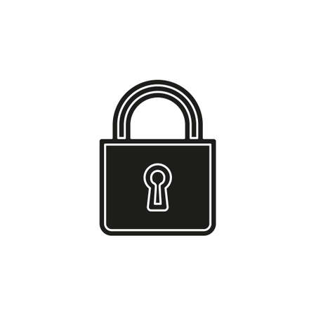 Lock icon, vector padlock, security safety symbol, lock sign - internet protection illustration. Flat pictogram - simple iconのイラスト素材