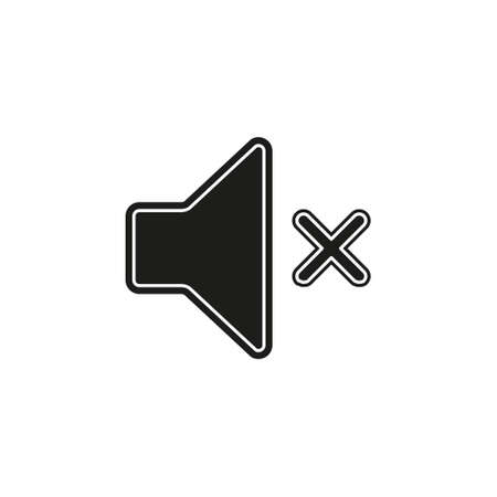 silence and mute icon, sound volume button. Flat pictogram - simple iconのイラスト素材