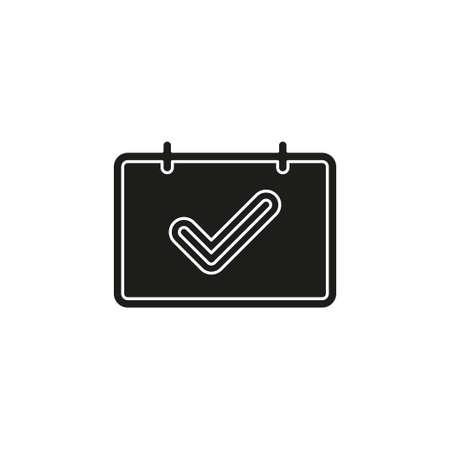calendar checkmark icon, vector event symbol, day or month icon. Flat pictogram - simple iconのイラスト素材