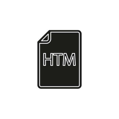 download HTM document icon - vector file format symbol. Flat pictogram - simple iconのイラスト素材