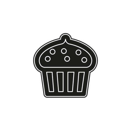 vector cupcake muffins - dessert illustration, bakery sweet cream - delicious cup. Flat pictogram - simple iconのイラスト素材