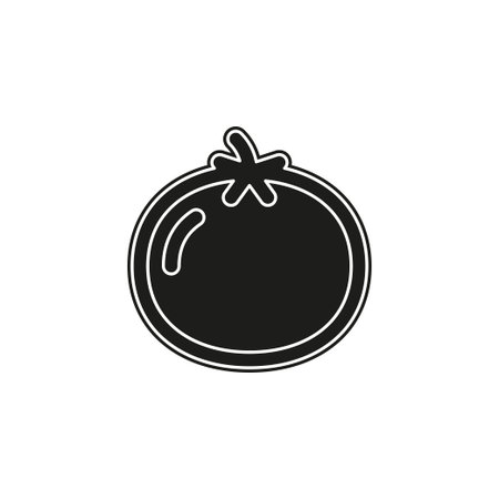 vector tomato illustration, vegetarian nutrition symbol - fresh, healthy and organic. Flat pictogram - simple iconのイラスト素材