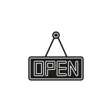 open store sign - shop icon board. Flat pictogram - simple iconのイラスト素材