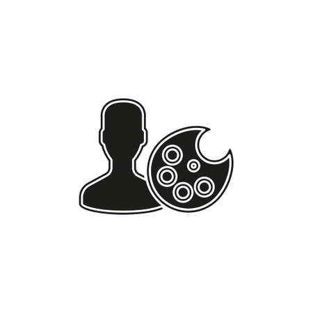 male artist icon, artistic designer isolated - color art icon. Flat pictogram - simple iconのイラスト素材