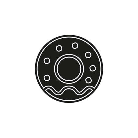 doughnut icon - cake or dessert snack - bakery pastry icon. Flat pictogram - simple iconのイラスト素材