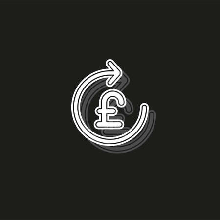 Pound sign icon, currency sign - money symbol, vector cash illustration. White flat pictogram on black - simple iconのイラスト素材