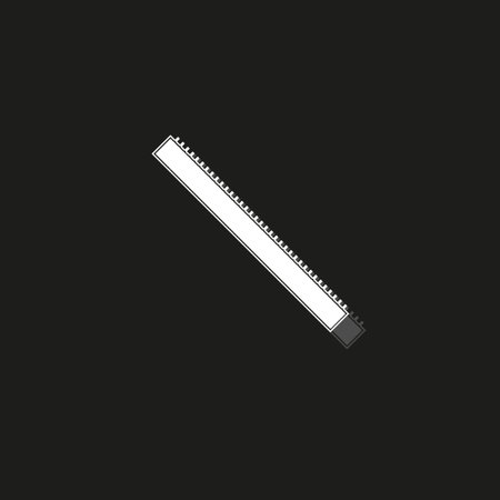Ruler icon. Flat isolated illustration of rule vector icon. White flat pictogram on black - simple...
