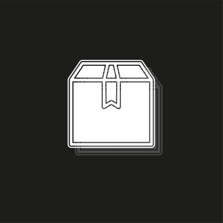 Think out of box concept line icon. Simple element illustration. Think out of box concept outline symbol design from Project management set. White flat pictogram on black - simple iconのイラスト素材