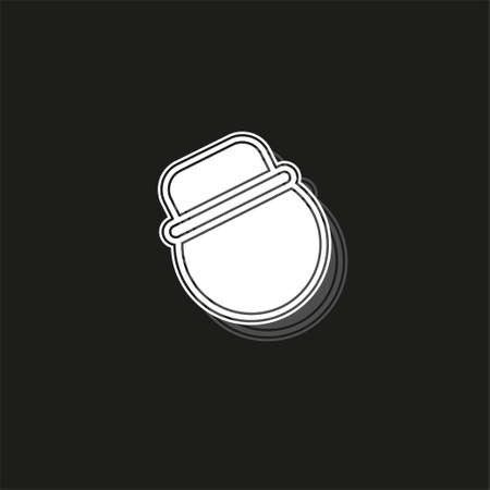 Farmer icon vector isolated on white background, logo concept of Farmer sign, symbol. White flat pictogram on black - simple iconのイラスト素材