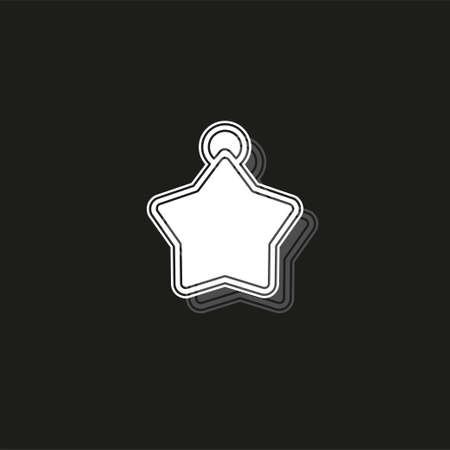 certification seal icon - vector award badge, certificate icon - warranty ribbon stamp symbol - quality guarantee sign. White flat pictogram on black - simple iconのイラスト素材