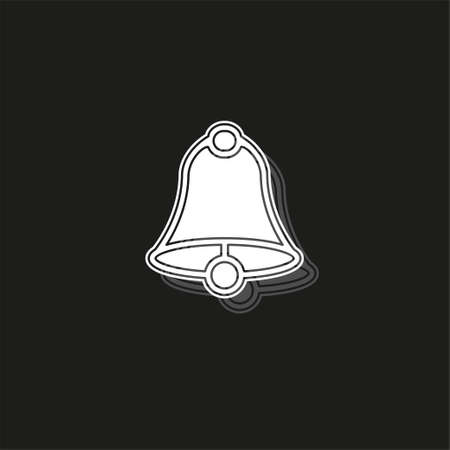 vector christmas bell icon - holiday celebration symbol - merry christmas object. White flat pictogram on black - simple iconのイラスト素材