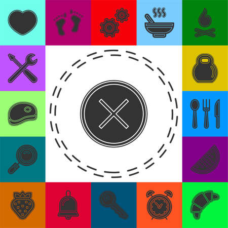 Delete icon - no sign, close symbol vector, cancel, wrong and reject illustration. Flat pictogram - simple iconのイラスト素材
