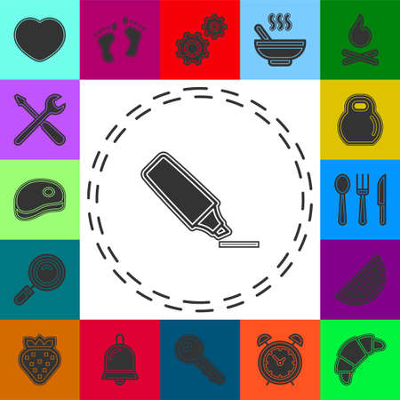 Marker base icon. Simple sign illustration. Marker symbol design from Workspace series. Can be used for web, print and mobile. highlighter pen. Flat pictogram - simple iconのイラスト素材