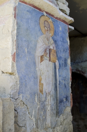 Fresco of St  Nicholas in the church of St  Nicholas  Demre, Turkey の写真素材