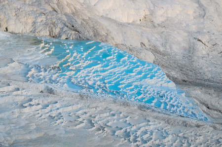 Travertine terrace formations at the Pamukkale, Turkey