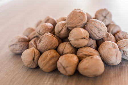 A pile of walnuts, the best of the dried fruit.
