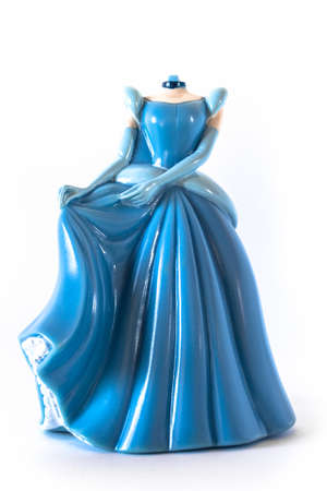Puppet on a white background of a Cinderella without the head.の写真素材