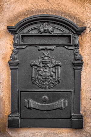 Front view of a retro style mailbox.の写真素材