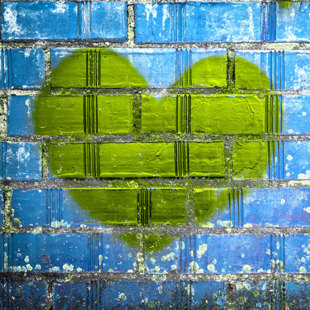 Green heartの写真素材