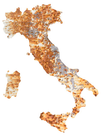 Graphic and conceptual representation of the Italy rusty adrift.の写真素材