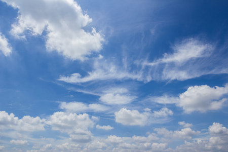 Fluffy cloudy above summer sky background