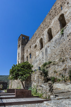 Doria's castle in Dolceaqua (Liguria), amazing medieval village of Italy.のeditorial素材