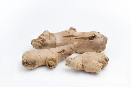 Ginger root isolated on a white studio background