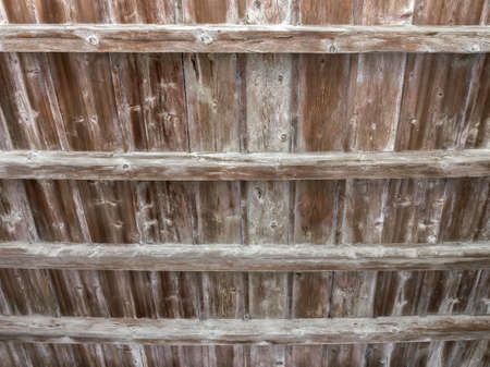 Traditional wooden ceiling. Classic italian rural interiors.の写真素材