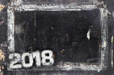 2018 Happy New Year Grunge Background for your flyers, greetings card and dinner menu. Ideal to use for parties invitation, dinner invitation, grungy events and more.の写真素材