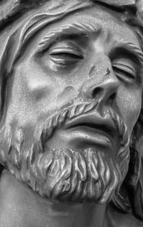Fragment of Jesus Christ statue as a symbol of love, faith and religion.の写真素材