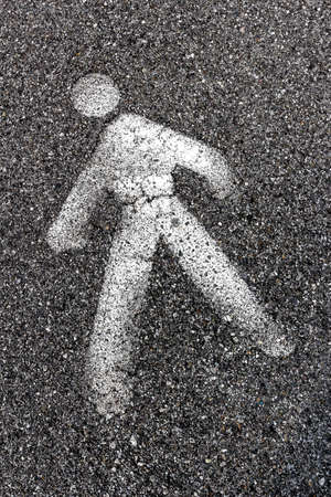 Signal for pedestrians. Road sign on pedestrian asphalt.の写真素材