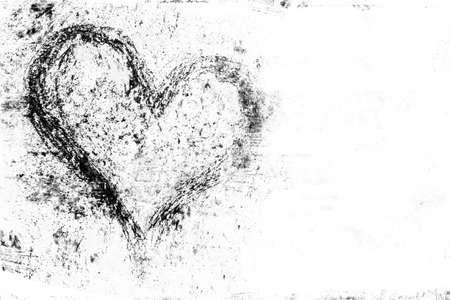 Grunge design with black heart symbol. It can be used as a Valentine's theme, poster, wallpaper, design t-shirts and more.の写真素材