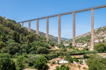 Costanzo bridge. Modica viaduct. 168 meters high. It is currently one of the highest bridges in...