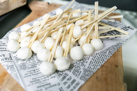 Cheese Lover's Dream: Mozzarella on a Stick. Appetizer.