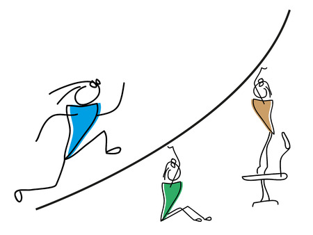 Simple illustrations on a theme of business. The man at work. Career, employment, workのイラスト素材