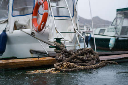 Boats and yachts in Balaklava Bay, Crimeaの写真素材
