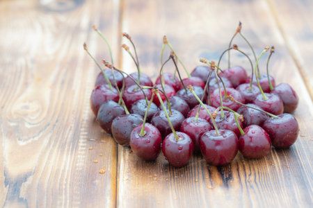 red cherries, cherries closeup, macroの写真素材