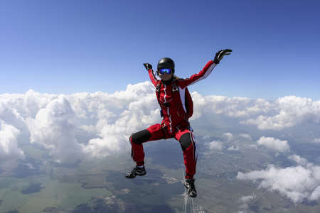 Skydiver doing a skydivingの写真素材