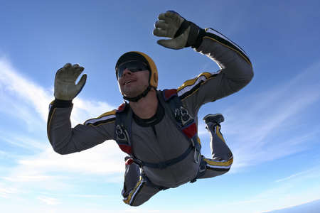 Student skydiver in freefall の写真素材