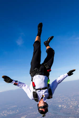 Sports skydiver in free style の写真素材