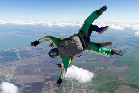 Skydiving photo. Tandem.のeditorial素材