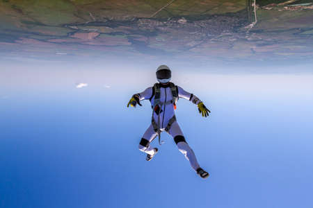 Skydiver in free style.の写真素材