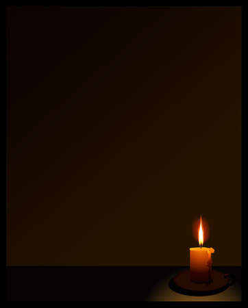 black background with candle  at the right bottomのイラスト素材