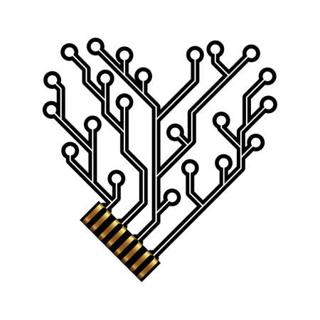 Technology circuit board heartのイラスト素材