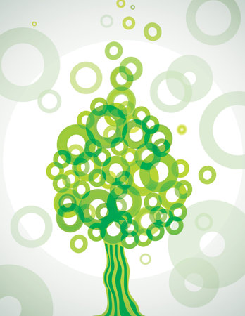 vector abstract  tree made of bubblesのイラスト素材