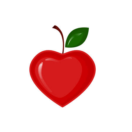Vector red apple in the shape of heartのイラスト素材