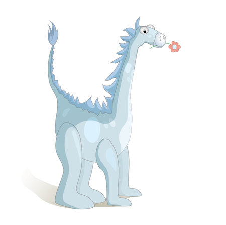 Cute cartoon dragon. Vector illustration.のイラスト素材